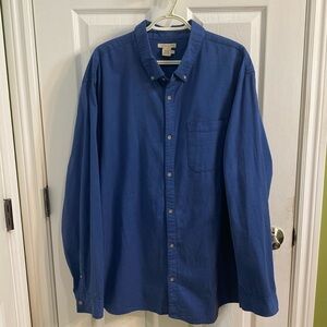 carbon2cobalt Micro Dot Blue Button Down Shirt Men’s Size XL Tall Cotton Office